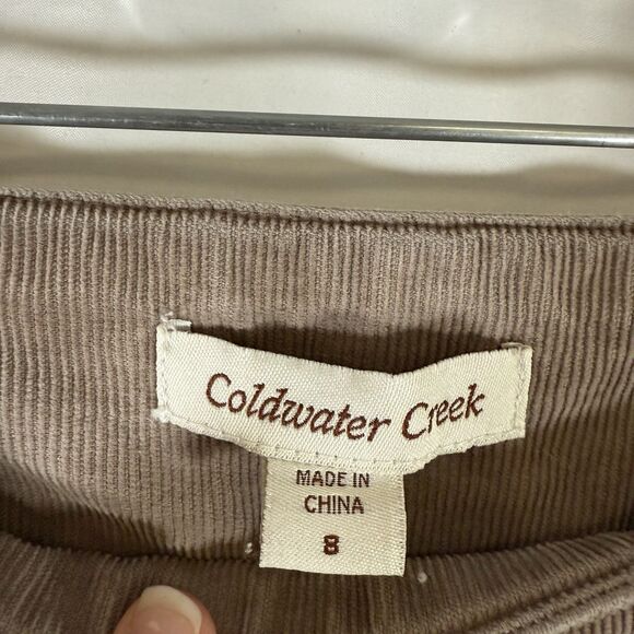 Coldwater Creek Corduroy Pants Women's 8 Brown Pockets Pull On Mid Rise - Picture 4 of 9